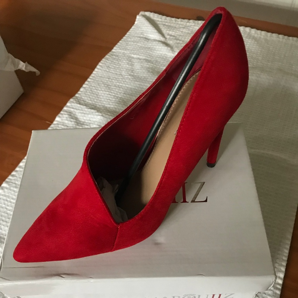 Red pumps from Nasty Gal